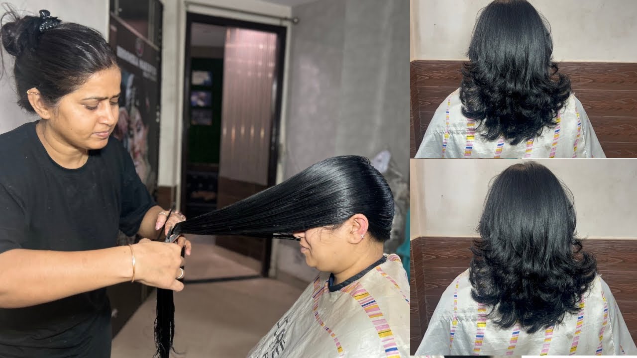 5 minutes में स्टेप हेअरकट, कैसे करे / step haircut easy way step-by-step at home for beginner ...￼.