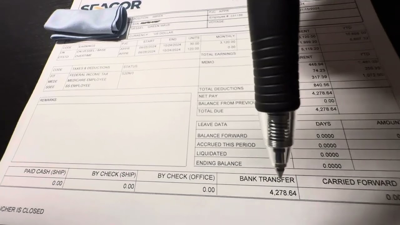 HOW MUCH I GOT PAID ON MY PHASE 2 SHIP | SIU APPRENTICESHIP