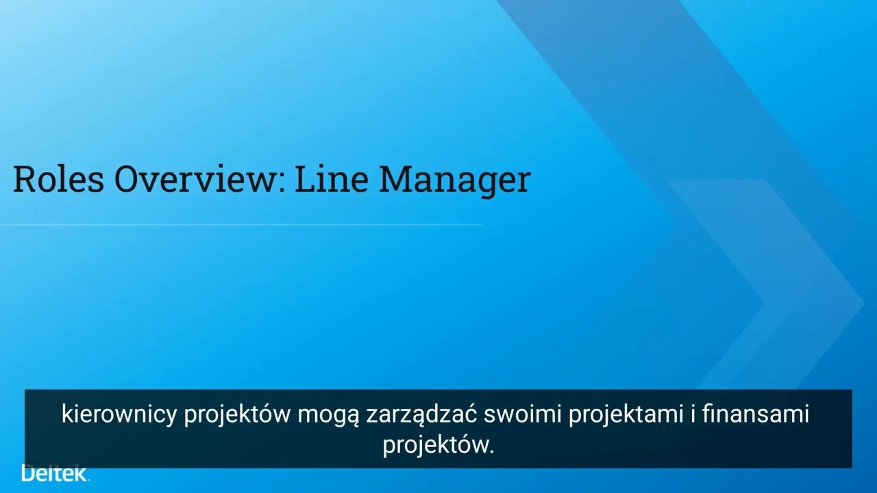Deltek Maconomy Power Launch - Line Manager