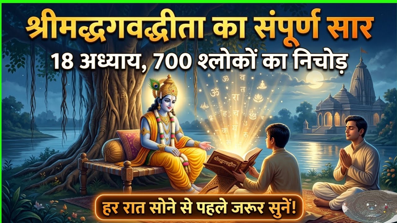 श्रीमद्भगवद्गीता के 700 श्लोकों का संपूर्ण सार | हर रात सोने से पहले जरूर सुनें
