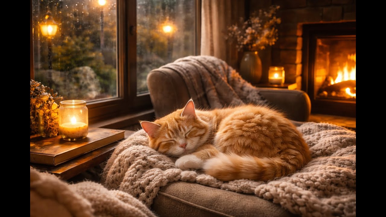 This Cozy Sleeping Cat Will Relax You Instantly 🐱🌧️