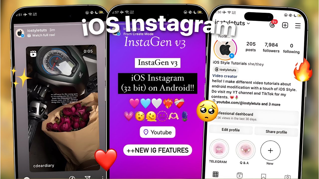 InstaGen v3 iOS Style Instagram (32-битная версия) на Android