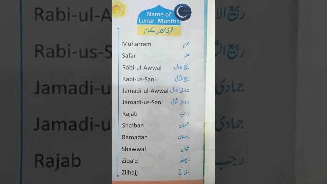 islamic months names Muharram Safar #snkhola #shorts #viral #787