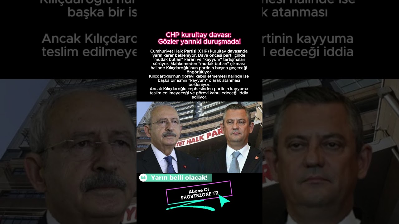 CHP kurultay davası: G&ouml;zler yarınki duruşmada. #sondakika #g&uuml;ndem #chp #t&uuml;rkiye #belediye