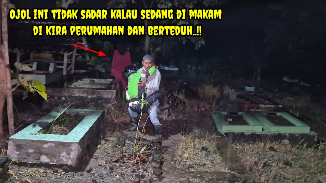 🔴 Ojol ⁉️Bapak ojol tidak sadar di kira perumahan ternyata makam