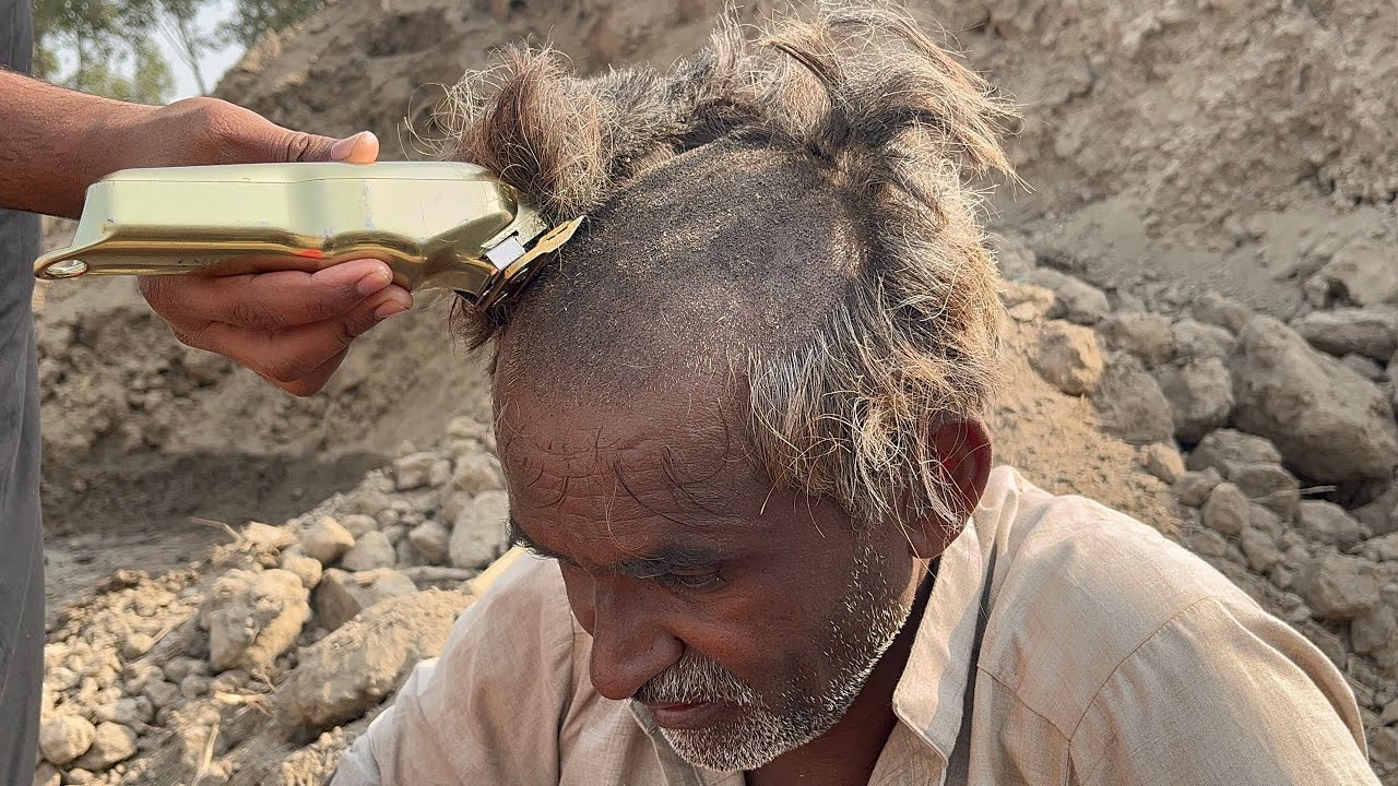 Old Man Clean Head Shave & Beard Trim with Machine | Relaxing Barber Transformation