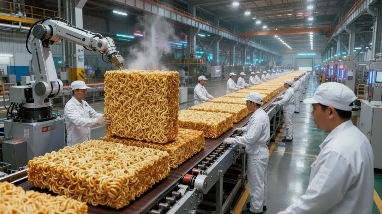 Inside a Modern Instant Noodle Factory  From Wheat Flour to Packaged Noodles