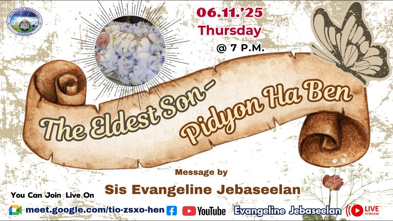 The eldest son -Pidyon ha  ben | Message By Sis Evangeline Jebaseelan [LIVE STREAM]