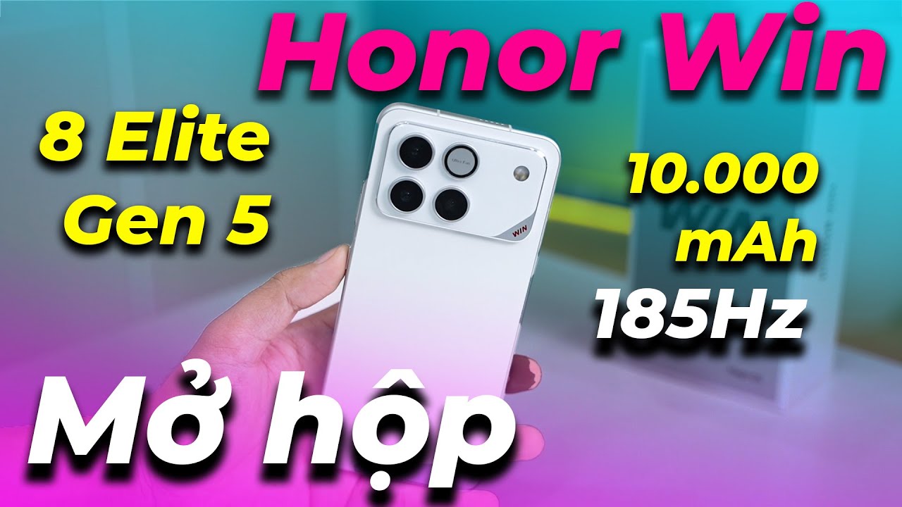 Mở hộp Honor Win: Vua cấu hình 15 triệu? Snap 8 Elite Gen 5, PIN 10.000 mAh, Quạt tản nhiệt