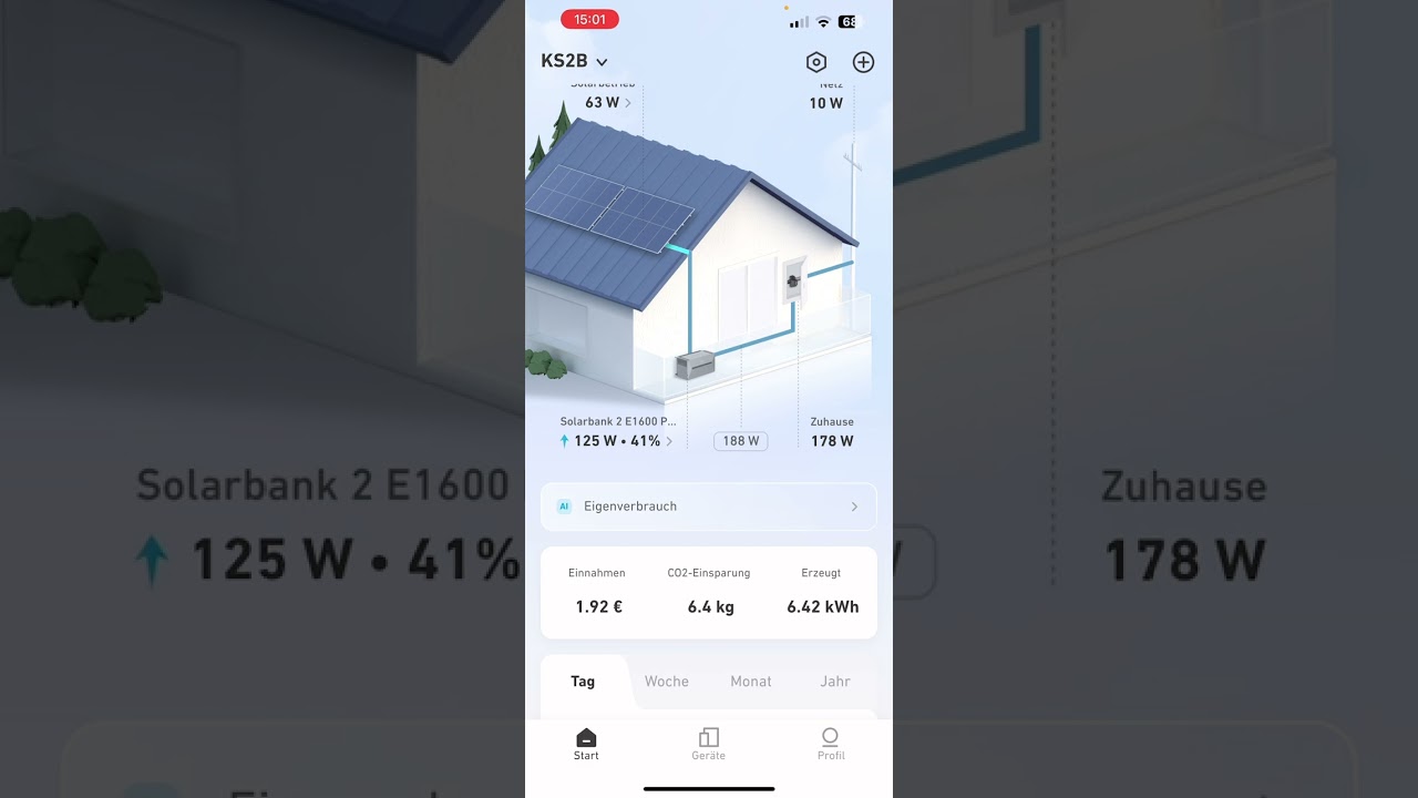 Anker Solarbank 2 Pro - Diagramme in der App aktivieren.