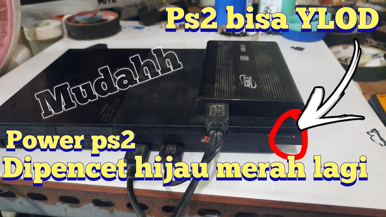 ps2 lampu power merah di pencet hijau kembali ke merah lagi||ps2 YLOD