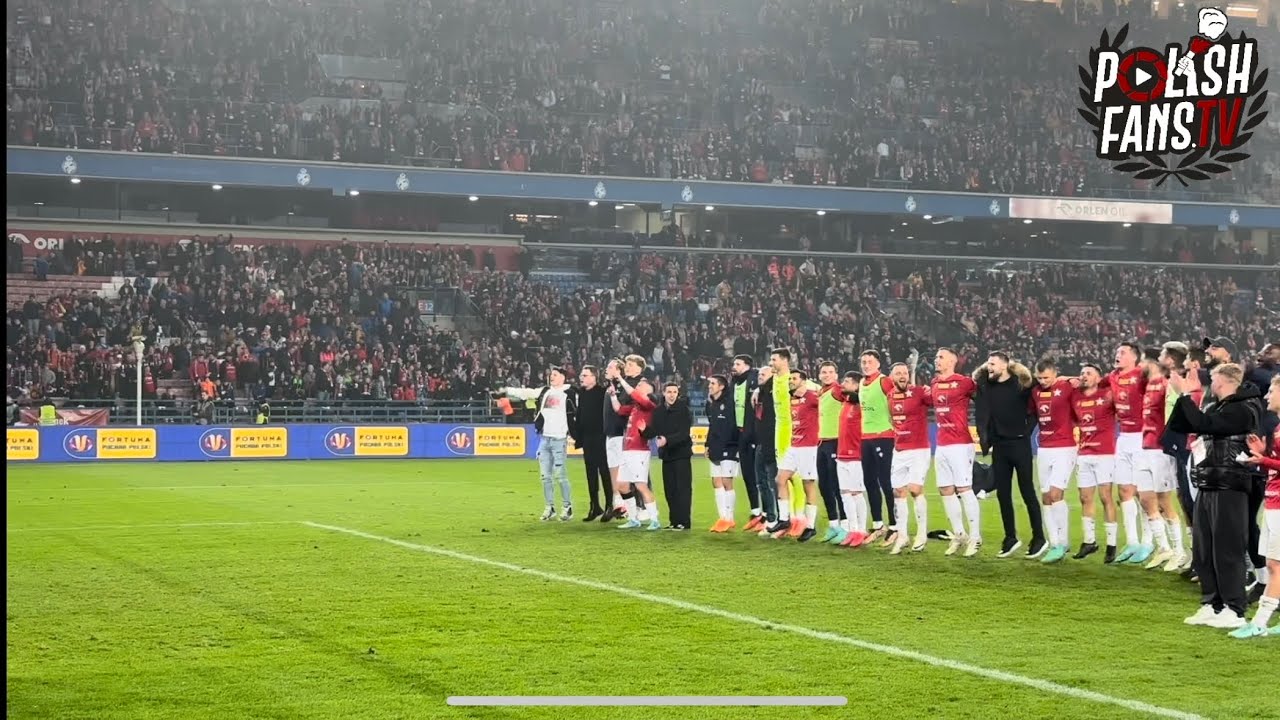 Wisła Kraków w półfinale Pucharu Polski - radość kibiców i piłkarzy (28.02.2024 r.)