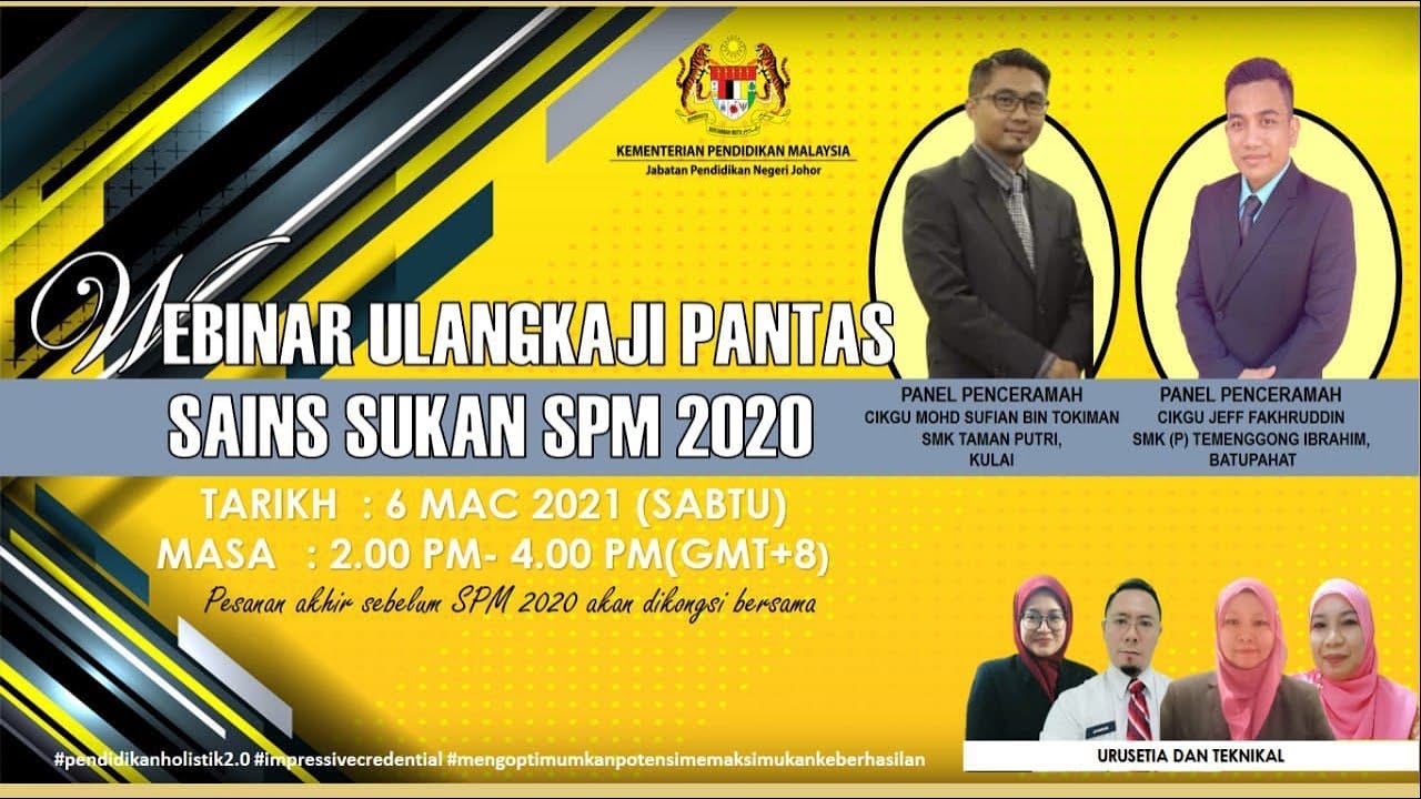 WEBINAR ULANGKAJI PANTAS SAINS SUKAN SPM 2020
