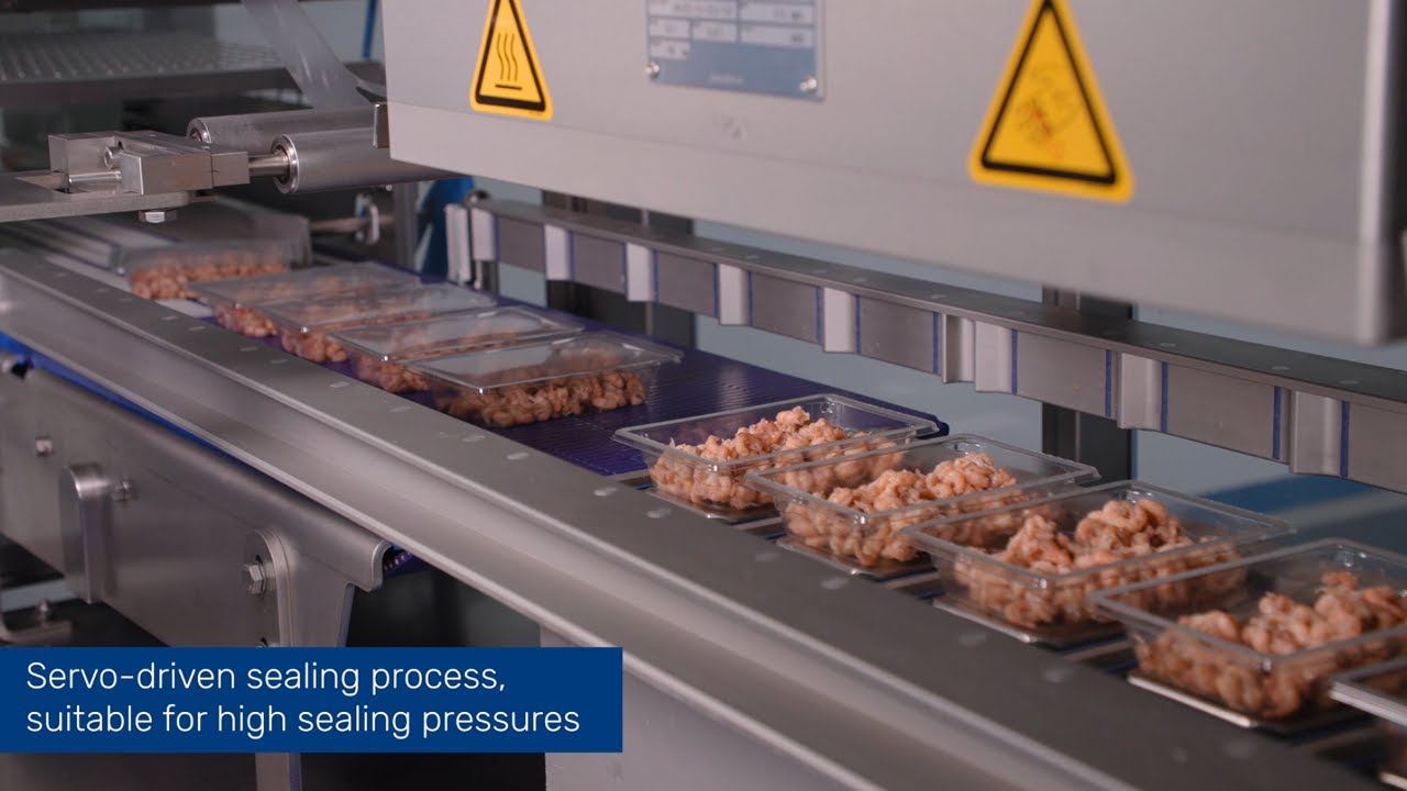 Tramper S-360 turnkey tray sealing line for shrimp