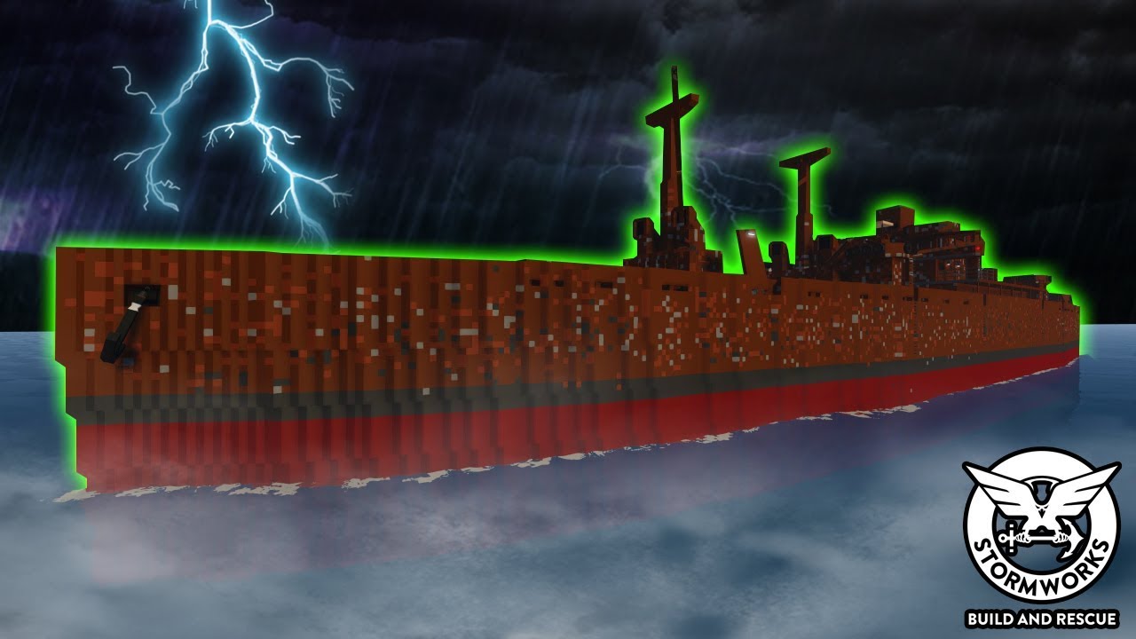 We Found a Scary Ghost Warship! - Stormworks Multiplayer Sinking Ship Survival
