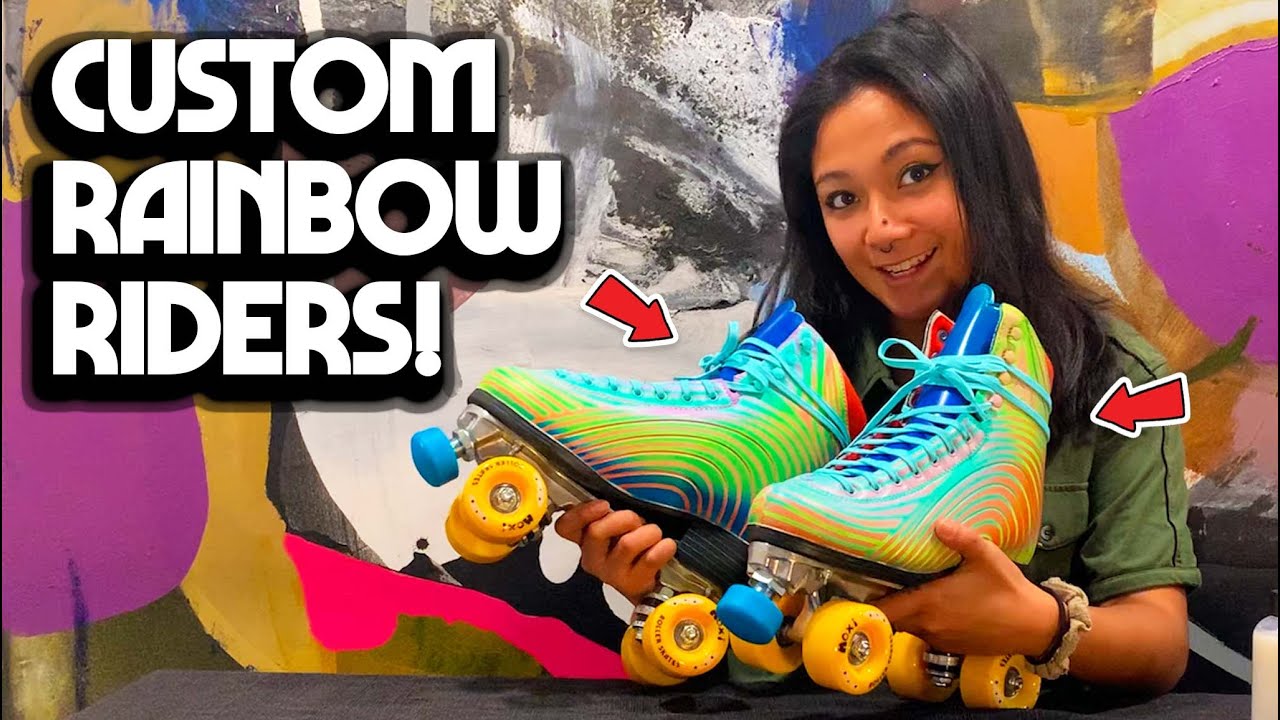 CUSTOM PAINTING MOXI RAINBOW RIDER ROLLER SKATES psst we're giving these roller skates away