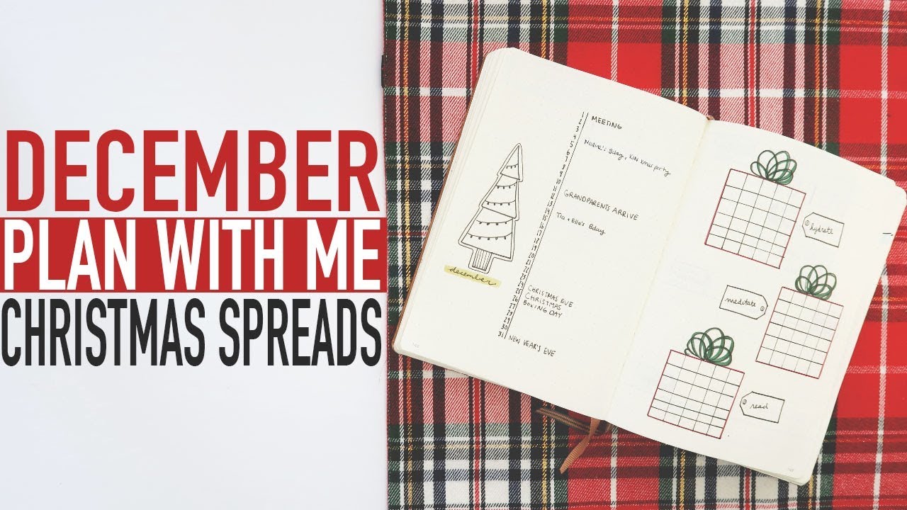 Bullet Journal PLAN WITH ME December 2017 | CHRISTMAS SPREADS