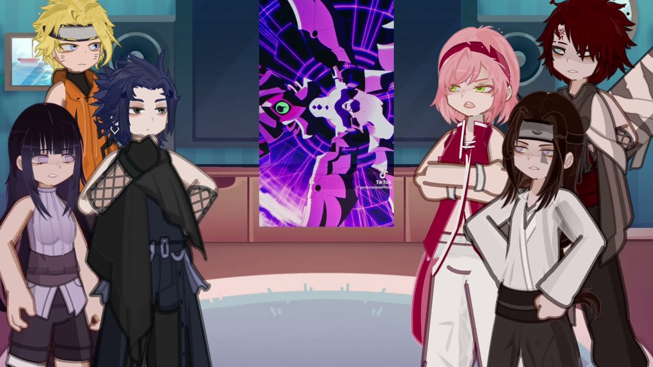 Naruto friends react to Naruto as cid kagenou | the eminence in shadow | Sasuke | Gacha life 2