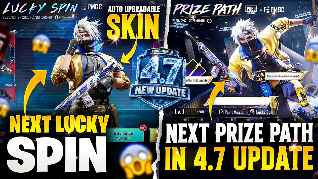 Next Prize Path & Lucky Spin | 4.7 Update Release Date | PUBGM (expected) 