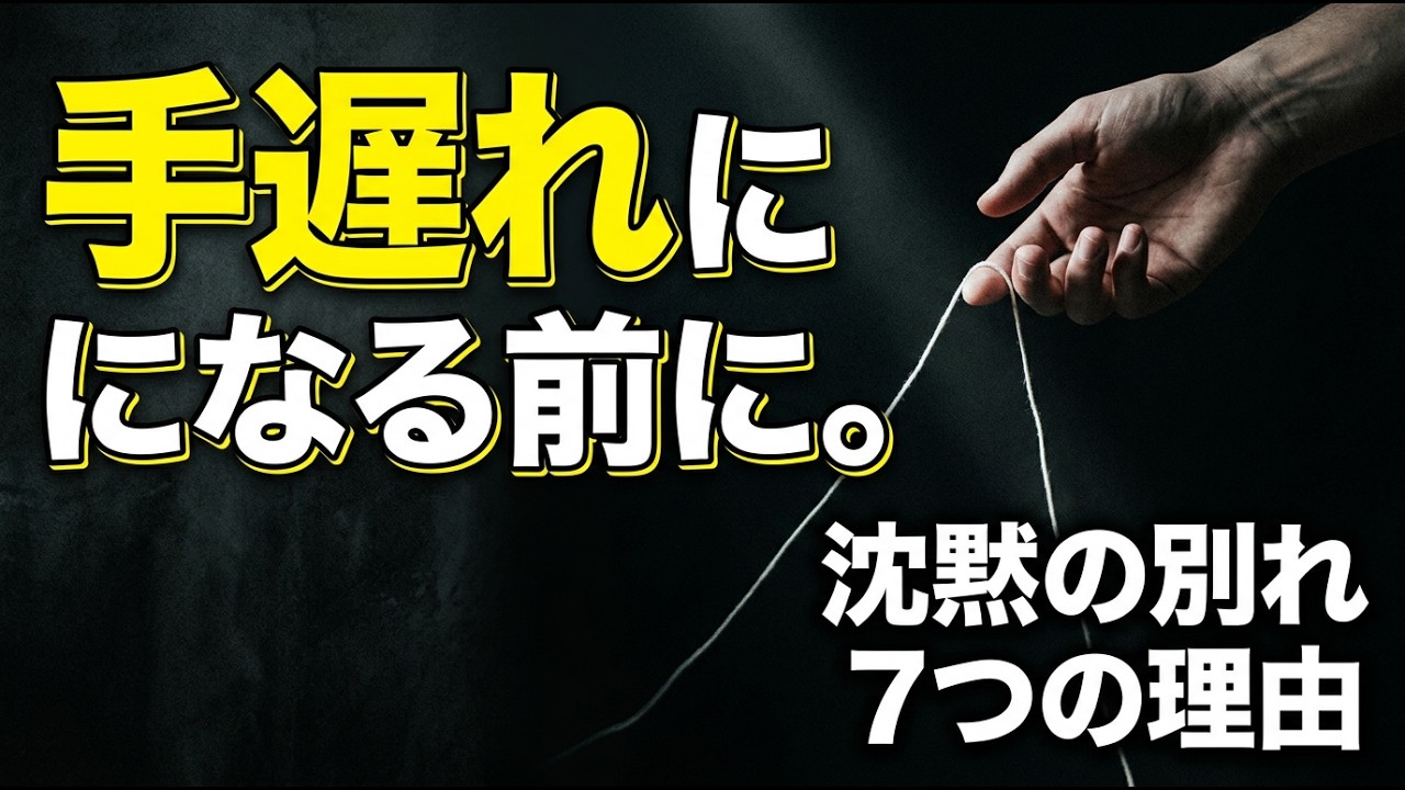【警告】ある日突然いなくなる…「優しい人・優秀な人」が黙って去る本当の理由と、関係崩壊を防ぐ「沈黙のサイン」