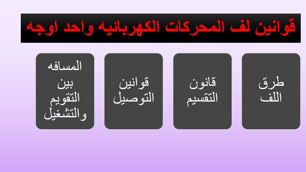 تعلم طرق لف المحركات الكهربائيه واحد فاز وقانون تقسيم المحرك وقوانين التوصيل وقانون البدايات