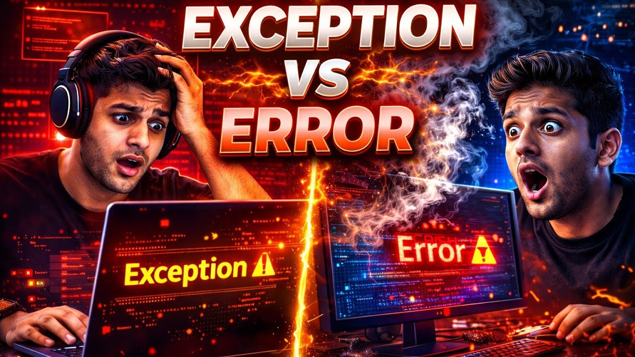 Exception vs Error in Java in Hindi | Difference Explained | Programming Tutorial