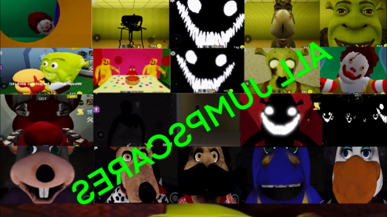 Shrek in the backrooms all jumpscares in reverse 
