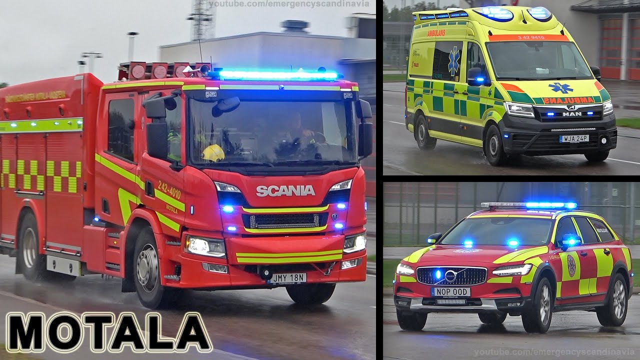 Fire Department/Räddningstjänsten Motala – Fire call/utryckning [SE | 8.2023]
