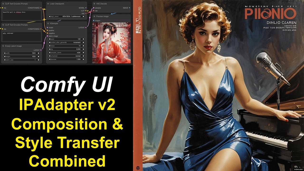 ComfyUI 34 IPAdapter Style Transfer and Composition - Stable Diffusion - (free workflows)