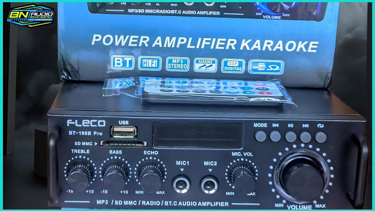 POWER AMPLIFIER MINI - FLECO BT 198B PRO - FITUR LENGKAP KARAOKE BLUETOOTH USB RADIO