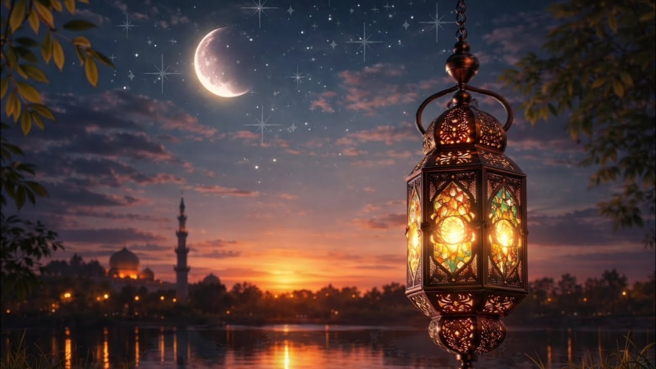 🌙 Ramadan Night Ambience 4K | Peaceful Lantern & Moon