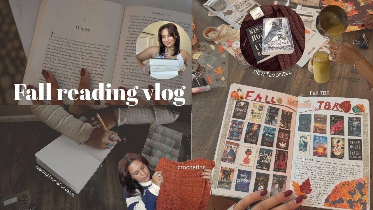 Fall reading vlog | first fall reads, crochet projects, reading journal updates, fall TBR 🕯️🍄🍂