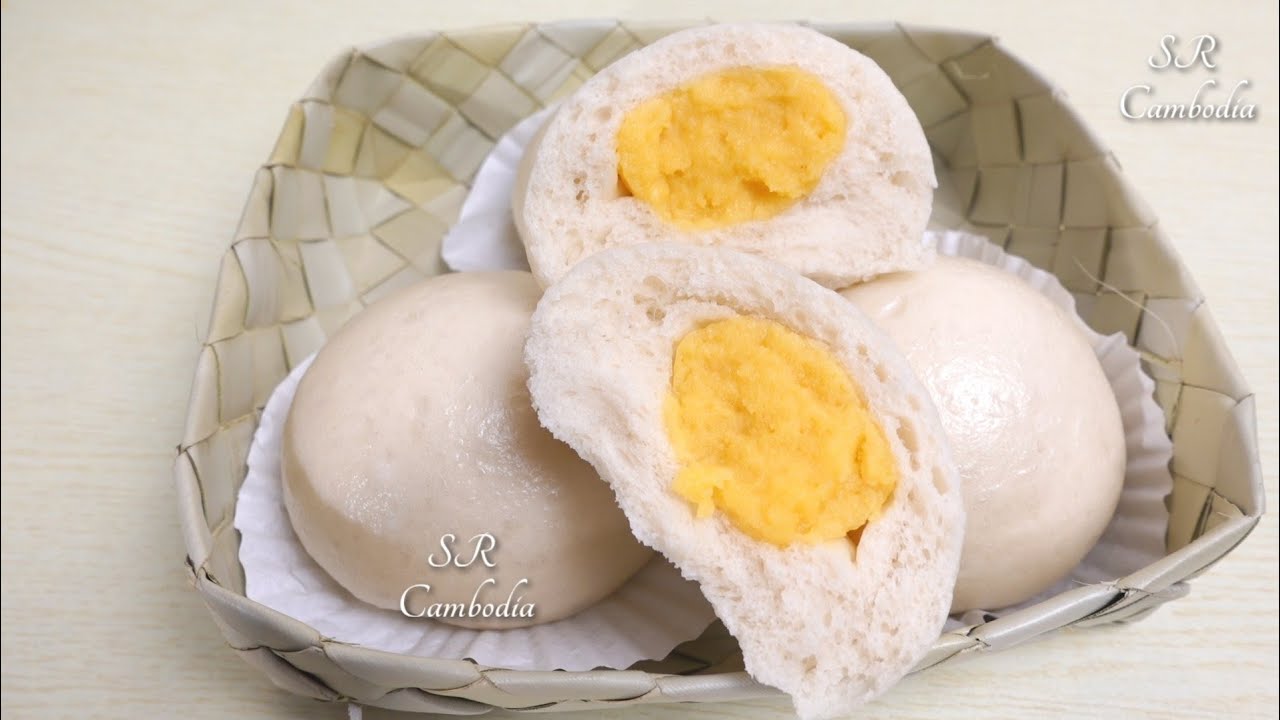 Custard Steamed Buns | របៀបធ្វើនំប៉ាវស្នូលពងមាន់