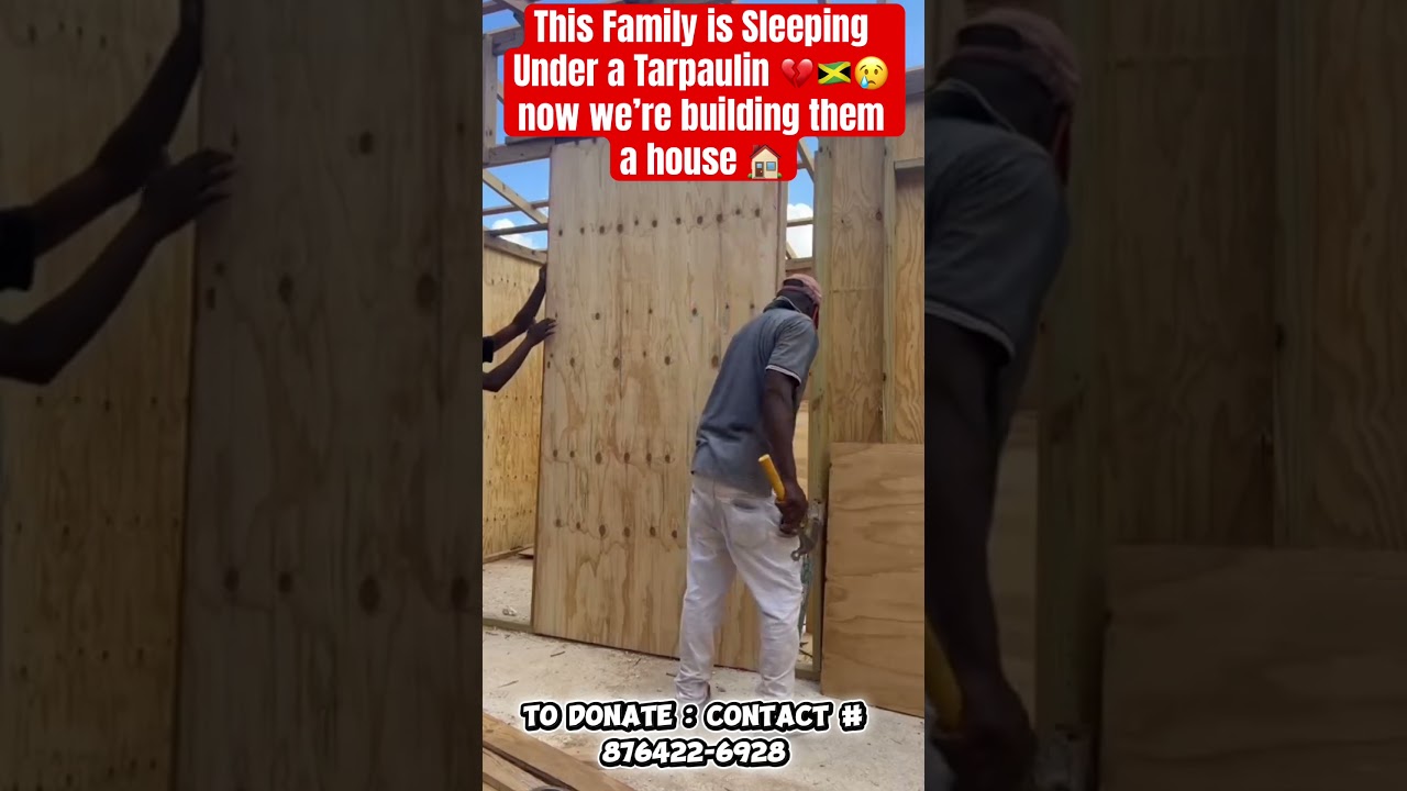 This Family is Sleeping Under a Tarpaulin 💔🇯🇲😢now we’re building them a house 🏠