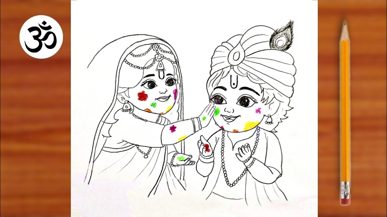 How to draw radha krishna for holi || simple and beautiful holi special drawing || holi 2026
