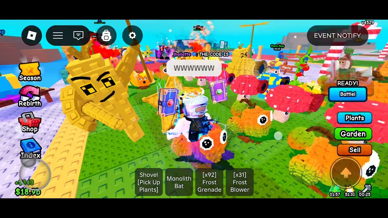 I played plants vs brainrots admin abuse Roblox #gameplay 
