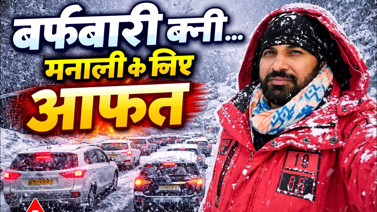 बर्फ़बारी बनी मनाली के लिए आफत 🌨️ Live Snowfall In Manali Today