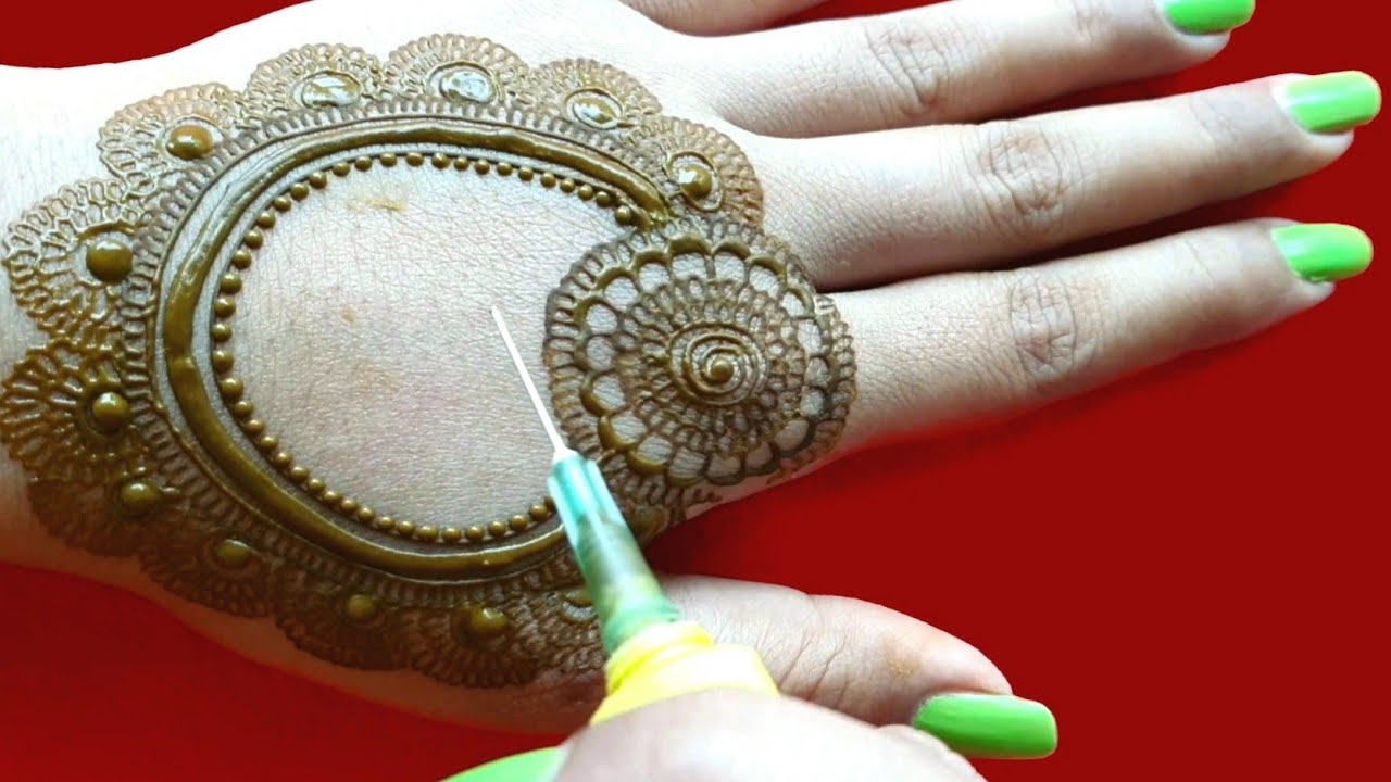 Gulf mehndi design ll easiest  henna design tutorial for beginners ll apply henna with henna tool