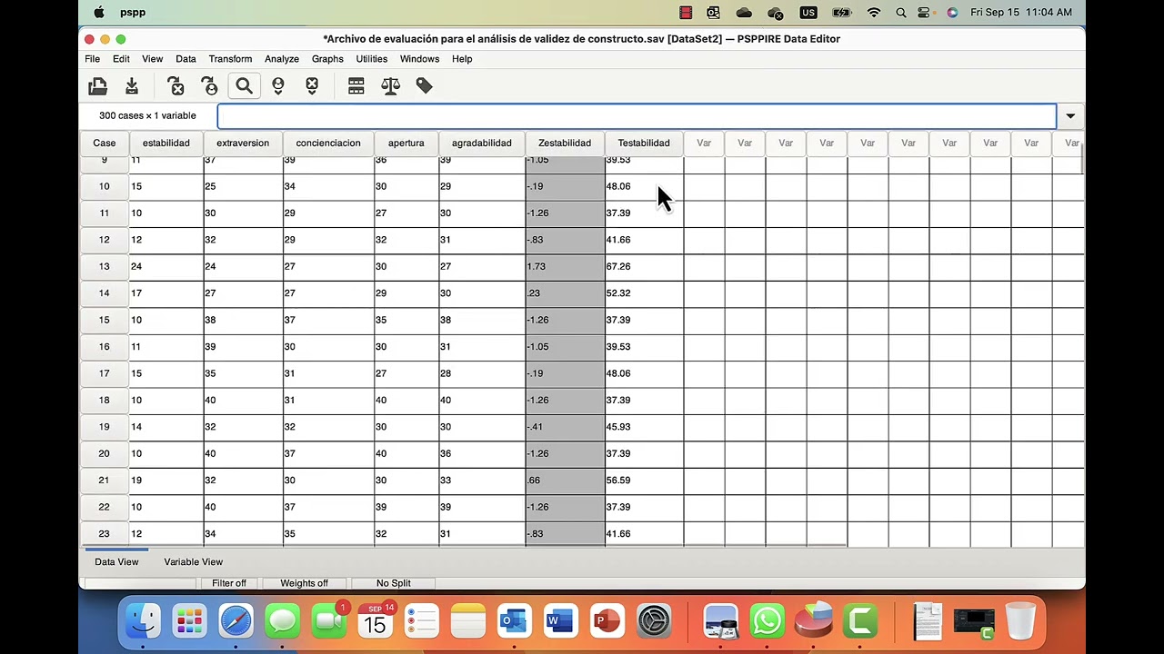 Normalización de instrumentos de medición usando PSPP
