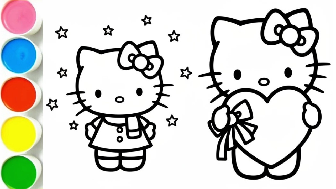 Learn Cute Animals for Toddlers | Kitten Drawing and Coloring for Kids