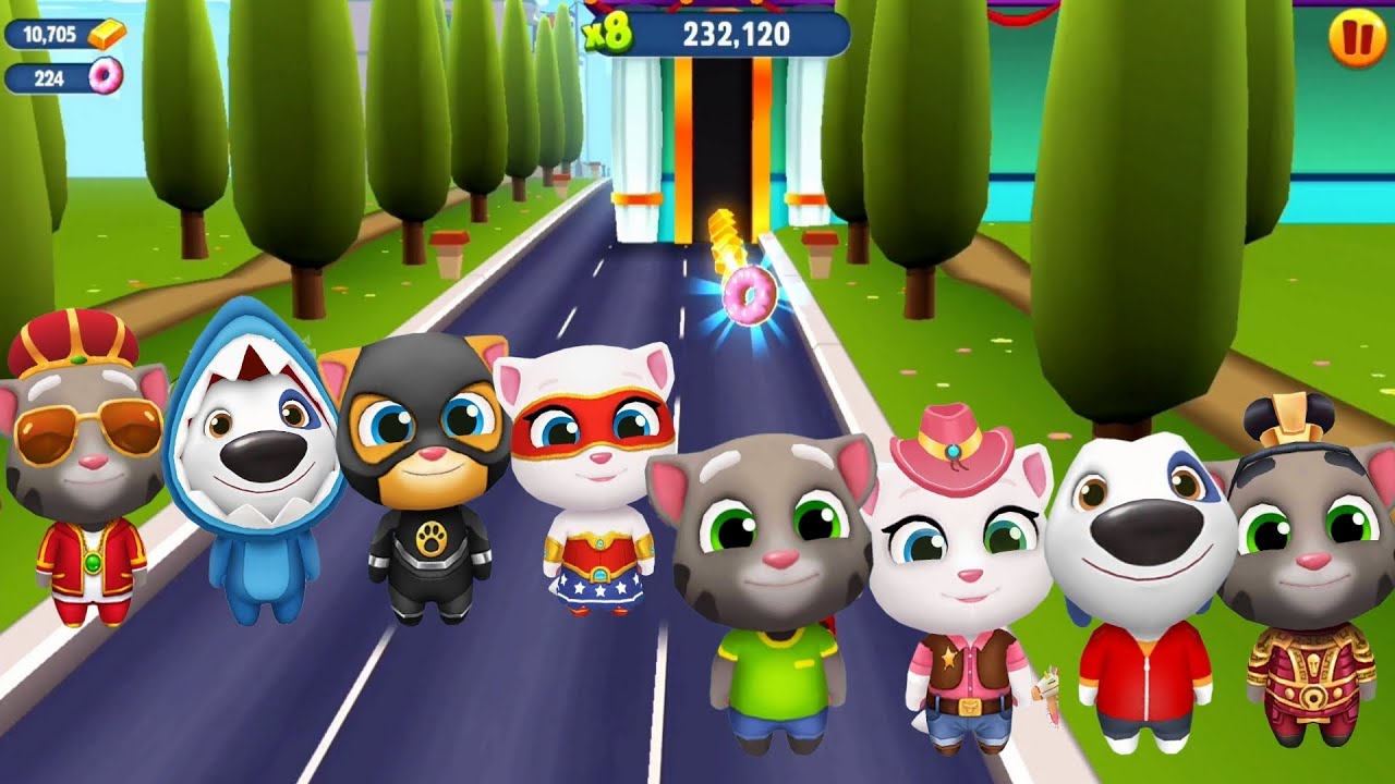 Talking Tom Gold Run How to Unlock All Characters at Water Park 2023 - Full Screen