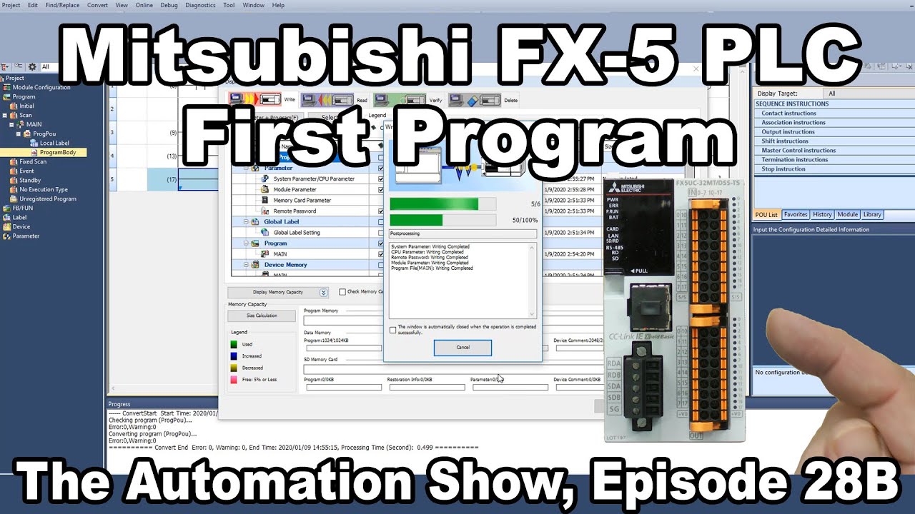 ПЛК Mitsubishi FX-5: первое программирование с помощью GX Works 3