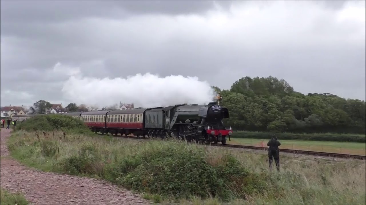 FLYING SCOTSMAN AND STORMY SEA AT BLUE ANCHOR WSR