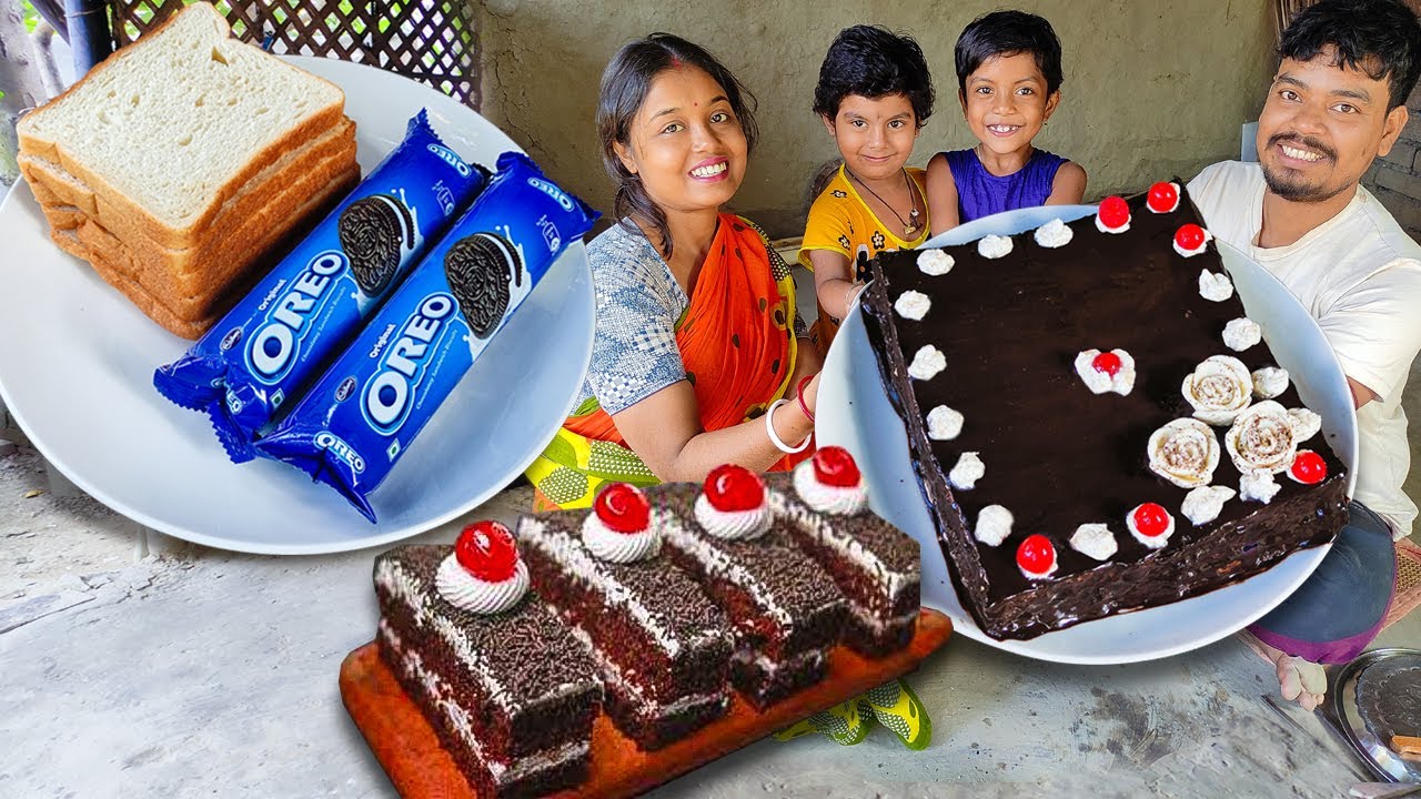 পাউরুটি আর ওরিও বিস্কুট দিয়ে জন্মদিনের কেক বানাও│Oreo Bread Cake Recipe│Spongy Cake Recipe