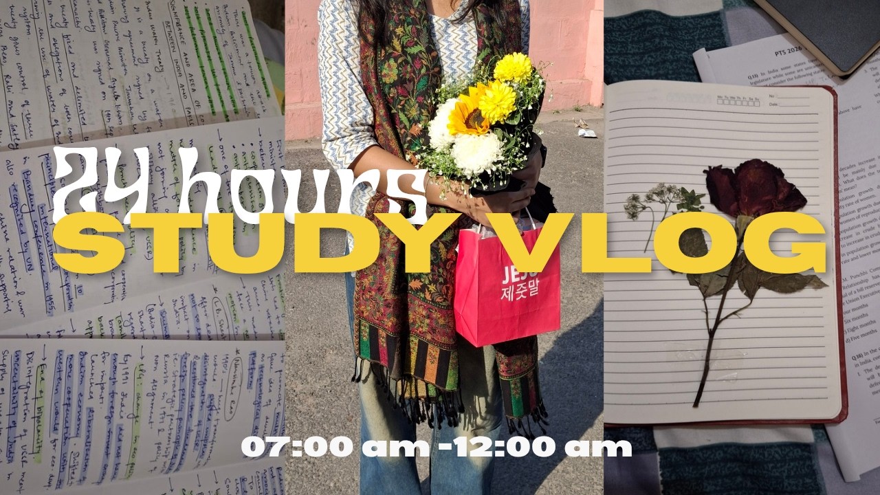 24 hours study vlog ☕️📚 : mocks, assignments, productive day in my life, lots of stu(dying), upsc