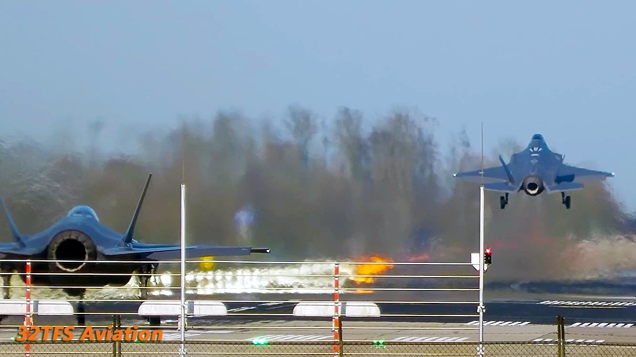 [4K] Sequential Mass Takeoff of F-35s and Gripens at Leeuwarden!