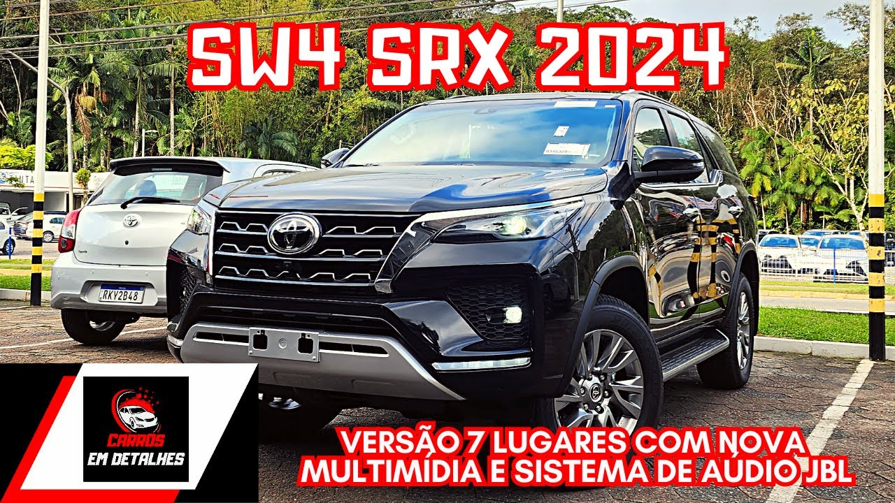 TOYOTA SW4 SRX 2024 TURBO DIESEL 4X4 0KM 7 LUGARES COM NOVA MULTIMÍDIA DETALHES DO INTERIOR