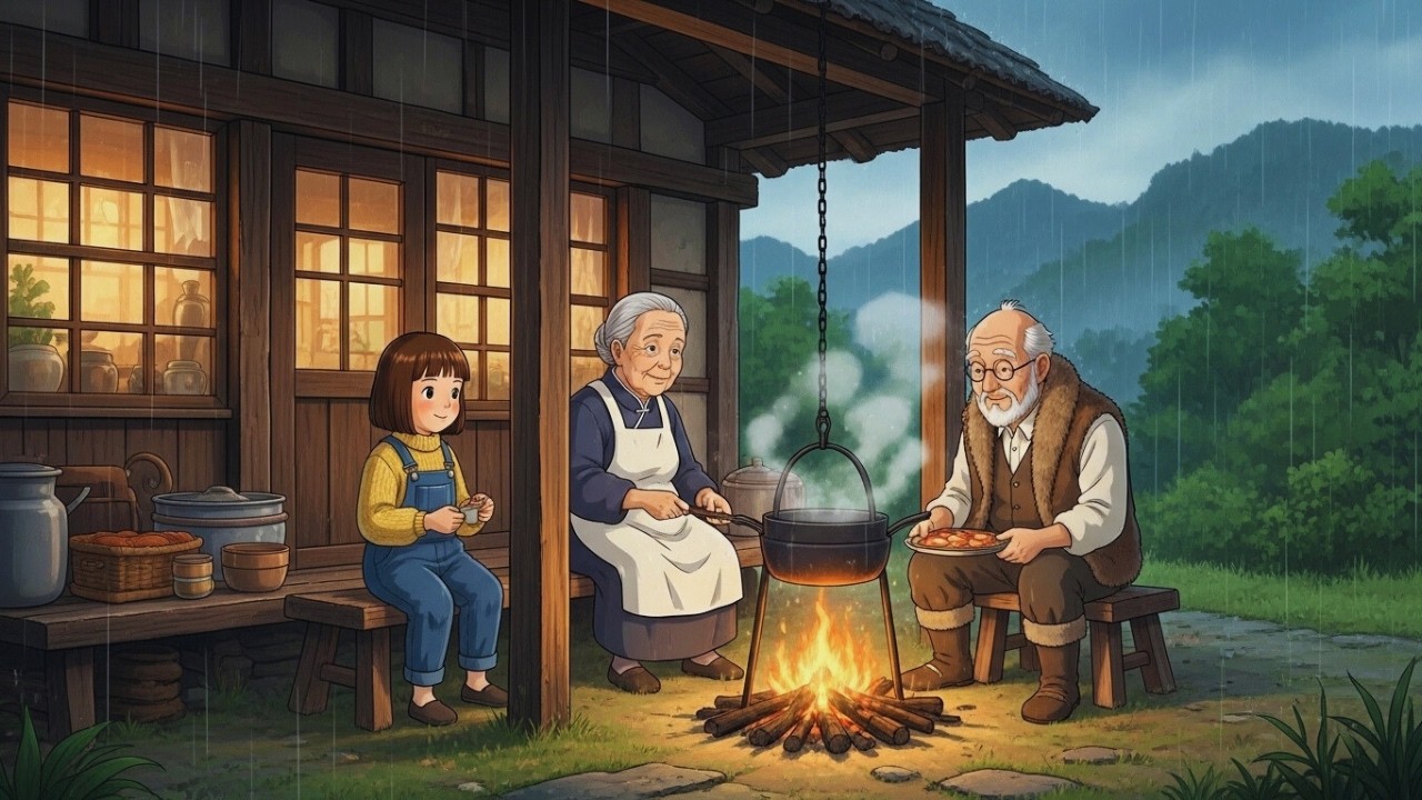A Peaceful Rainy Week with my Grandparents: Quiet Moments and Comfort | Ghibli Style