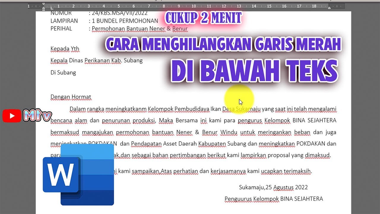 Cara Menghilangkan Garis Merah di bawah Teks pada Office Word 2021 terbaru