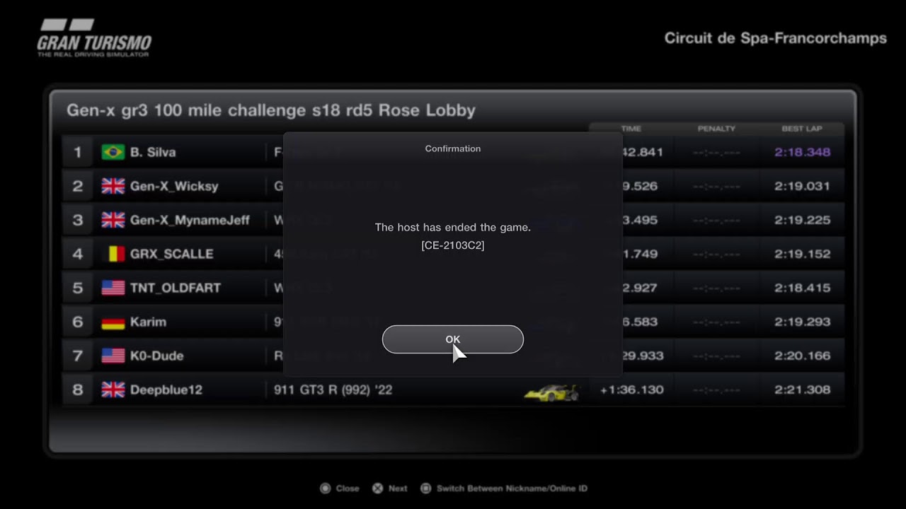 Gen-X Racing Gr3-100 Season 18 Round 5 : Spa!